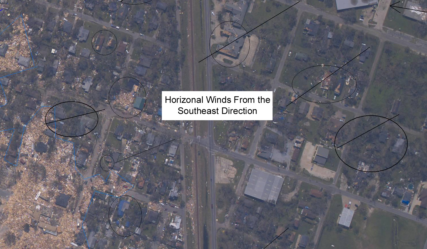Horizontal Wind Destruction Hurricane Katrina