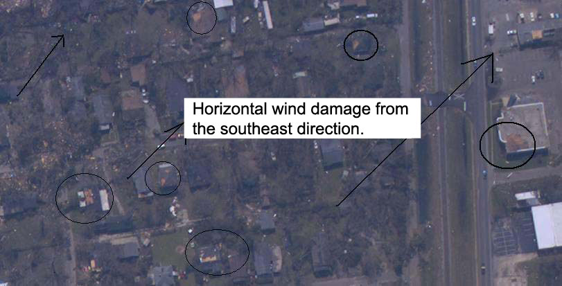 Horizontal Wind Damage Hurricane Katrina